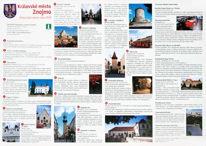 Карта достопримечательностей Зноймо